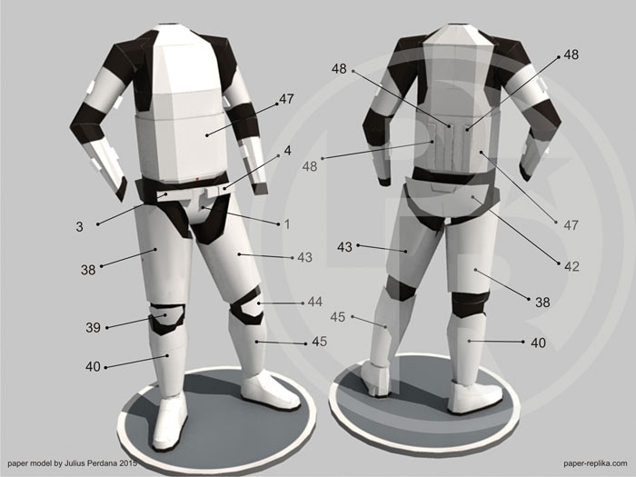 Star Wars 7 Bão tấn công giấy giấy Tự làm 30cm phiên bản giấy giấy mô hình