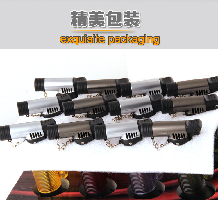 Sáng tạo bơm thẳng vào gió và bật lửa Yixin Taipan đơn thẳng có thể khóa súng phun lửa nhỏ bật lửa cricket