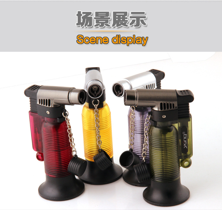 Sáng tạo bơm thẳng vào gió và bật lửa Yixin Taipan đơn thẳng có thể khóa súng phun lửa nhỏ bật lửa cricket