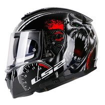 LS2 FF390 motorcycle helmet male and female autumn winter full helmet anti-fog double lens street running racing helmet spot equipment