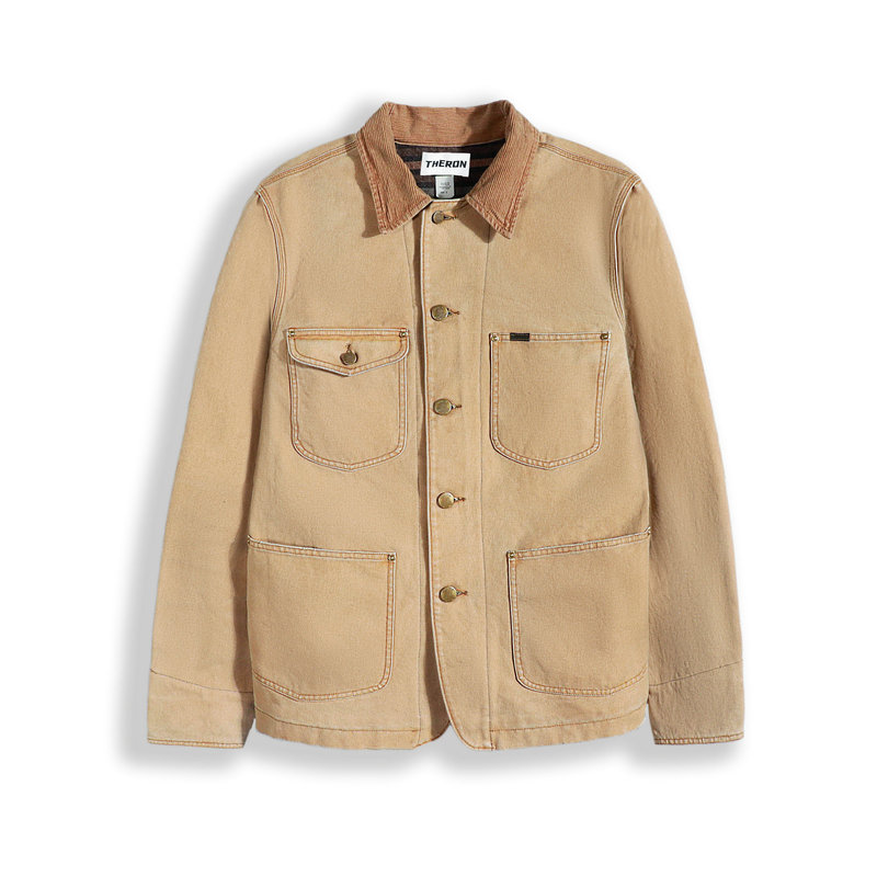 Ah R Canvas Jacket Corduroy Collar, Blanket Lining, Canvas Four-Pocket Work Jacket 26030402