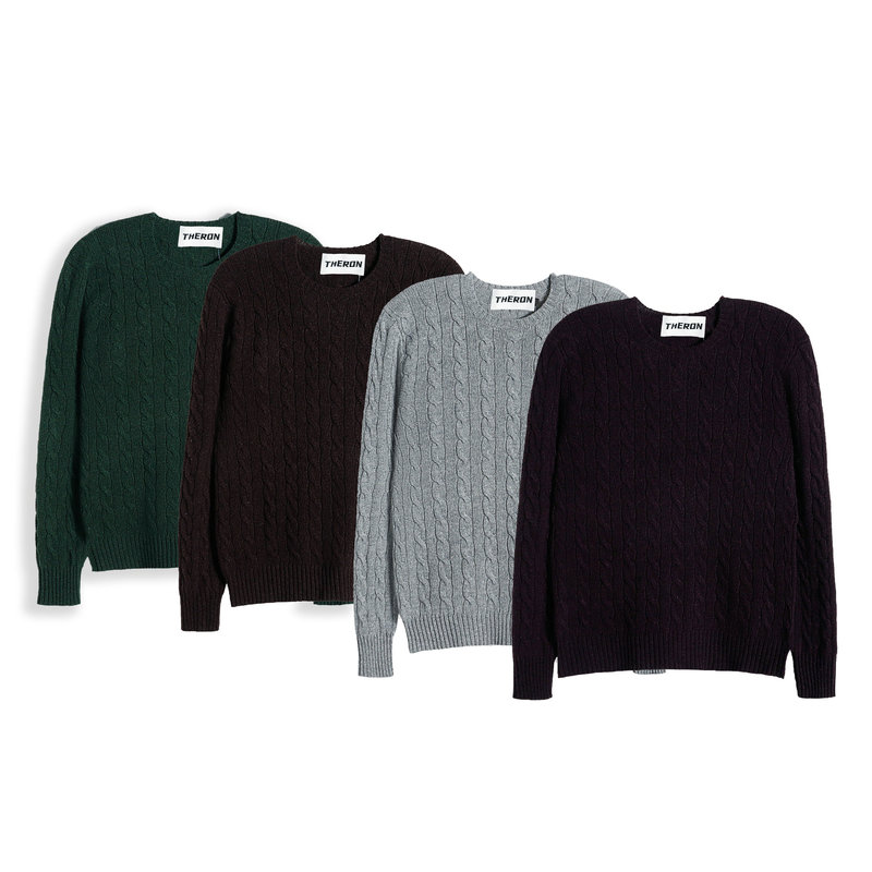 American Classic Cable-Knit Ultra-Soft Blended Cable-Knit Round-Neck Sweater 26080501