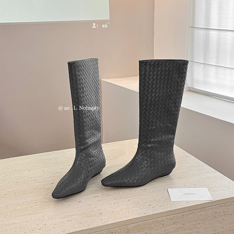 2cm Low Heel Square Toe Wedge Retro Style Women's Boots Fashion Boots Woven Long Boots Riding Boots Over-The-Knee Long Boots 2cm Low Heel Square Toe Wedge Retro Style Women's Boots Fashion Boots Woven Long Boots Riding Boots Over-The-Knee Long Boots