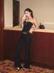 Rovente Talented Leg Beautician Black Pants for Women, Autumn Hot Girl Design, Lace Trim, Slimming Flared Trousers