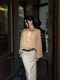 Rovente Nice Long Street Apricot Plaid Skirt for Women Spring British Style Loose Casual Straight Long Skirt