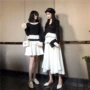 Váy len mùa thu nhẹ nhàng 2018 phiên bản mới của Hàn Quốc với kiểu dáng váy xòe dài tay hoang dã retro nữ. đầm nhún eo che bụng