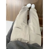 Хаки костюм для отдыха, летние штаны, свободный прямой крой, высокая талия, по фигуре, для формы тела «груша»