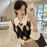 法式复古白色衬衫女春秋季2023年新款两件套装时尚洋气长袖上衣潮