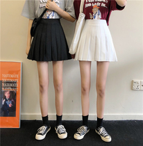 Pleated half skirt female summer Korean version of thin waist college style A word wild student Net red ins tide JK short skirt