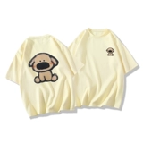 Летняя хлопковая футболка с коротким рукавом, короткий рукав, в корейском стиле, свободный крой, длина миди