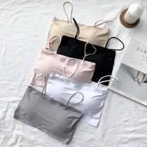 Summer 2021 Korean version chic anti-light bandeau underwear Womens summer base camisole incognito wrap chest with chest pad