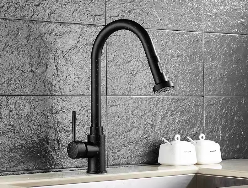 Chrome Plated Gold-Plated Black Bronze Black Beige White Brushed Pull-Out Kitchen Faucet Nickel Brushed Sink Faucet