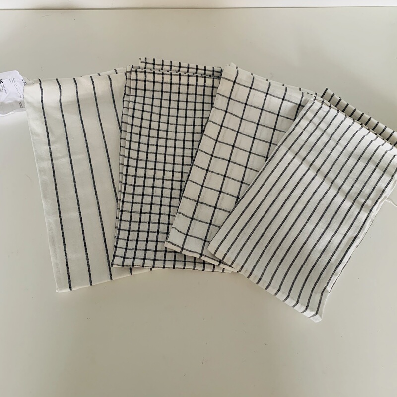 Ikea Linnege Kitchen Towels (Set of 4) Cotton and Linen Dishcloths and Hand Towels
