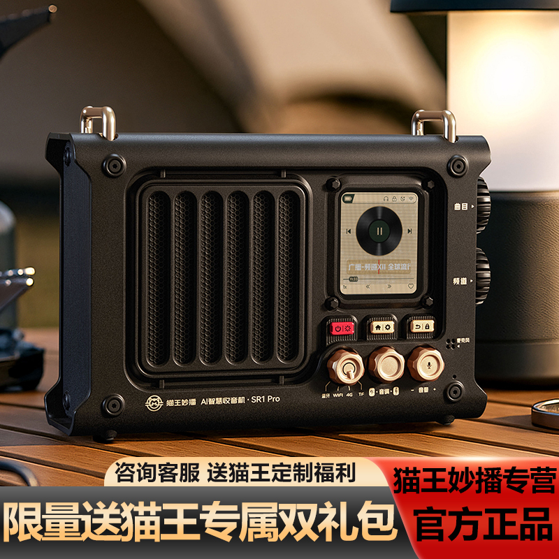 New Elvis Miao Bo Sr1Pro Internet Radio Wifi Bluetooth Speaker Touch Screen Classic German Sound Quality Hd