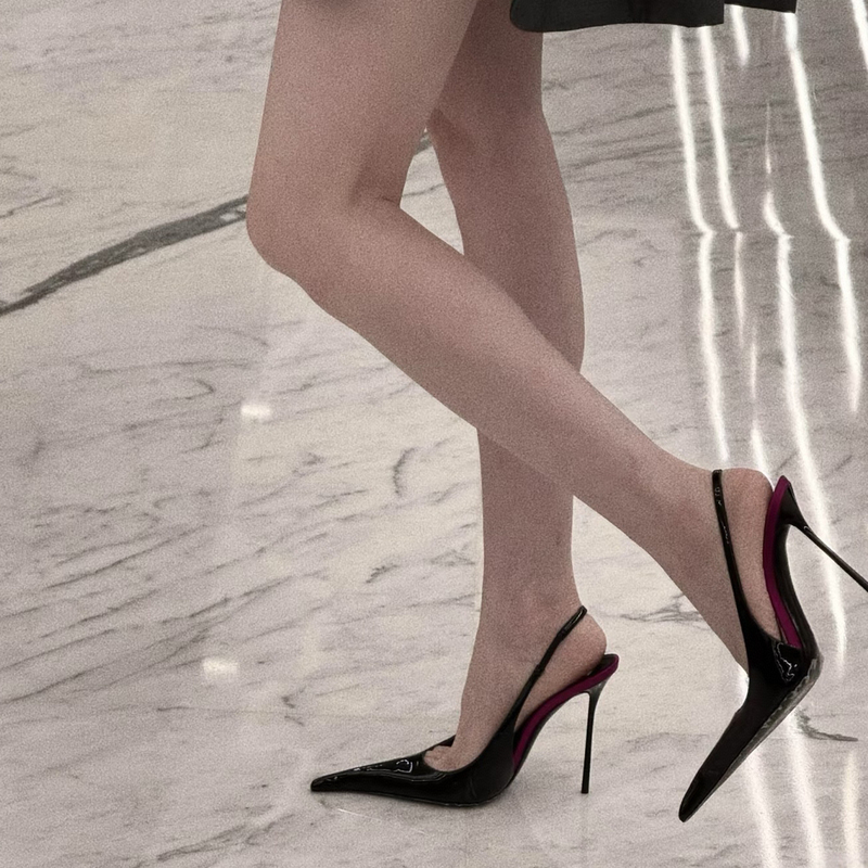 Gorgeous High-Heeled Sandals, Same Style as the Runway, Stiletto Heel, Shallow Mouth, Sexy Pointed Toe, Color-Blocking, Backless, Elegant Style, Runway Women's Shoes Gorgeous High-Heeled Sandals, Same Style as the Runway, Stiletto Heel, Shallow Mouth, Sexy Pointed Toe, Color-Blocking, Backless, Elegant Style, Runway Women's Shoes
