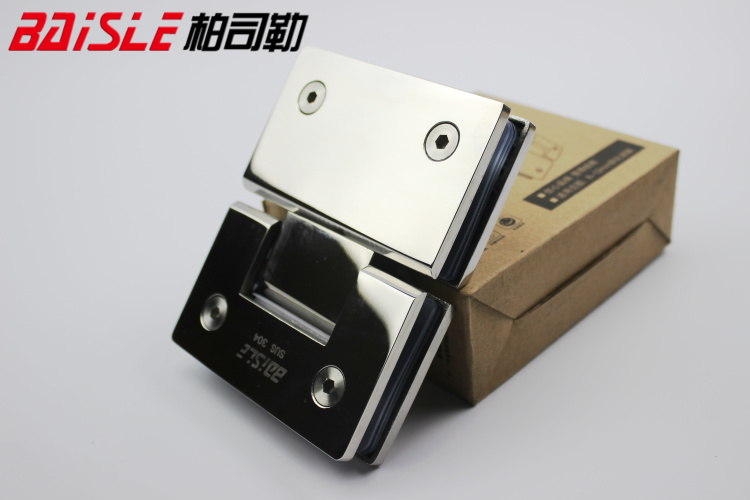 Berseler bright light fine cast 304 stainless steel bathroom clip without frame door glass clip 180 degrees Jiang Zhejiang Shanghai