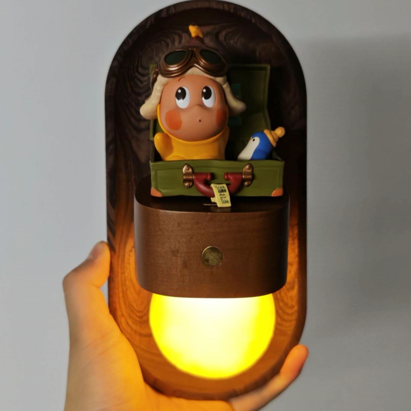 Star-Shaped Wooden Sensor Lamp Wall Lamp Magnetic Blind Box Luminous Shelf Night Light Wall Decoration Hanging Ornament Wall Decor