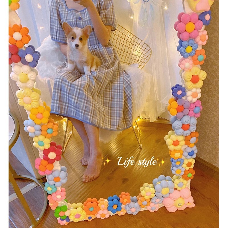 Ultra-Light Clay DIY Mirror Transformation Clay Handmade Small Flower Mirror Little Red Book Clay Hand-Made DIY Material Package