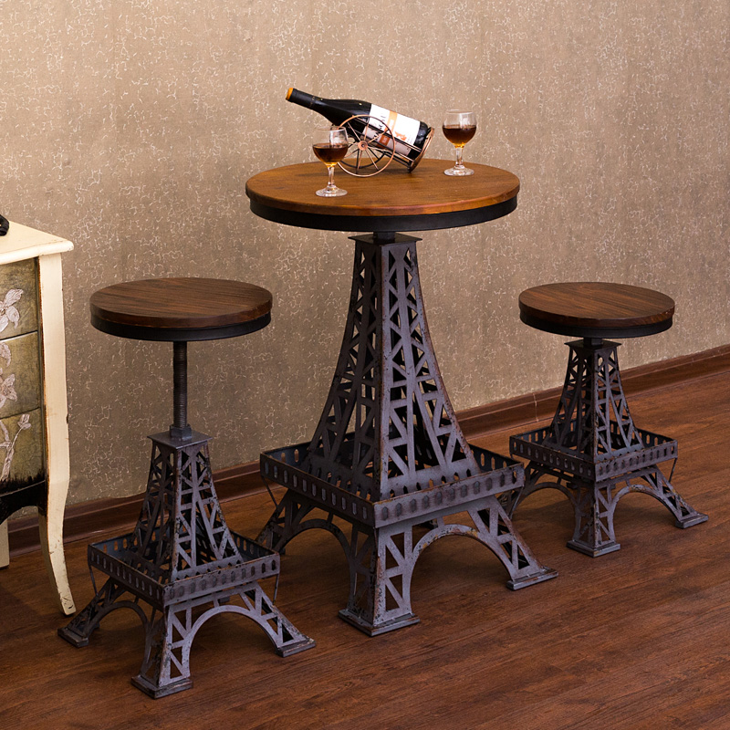 American loft made old wrought iron tables and chairs bar bar lift chair leisure bar cafe dessert shop table and chair combination