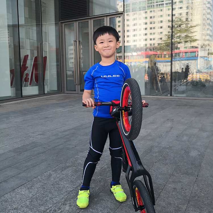 LUULEE egret children balance car ride-suit training speed dry perspiration short sleeve undershirt 2254