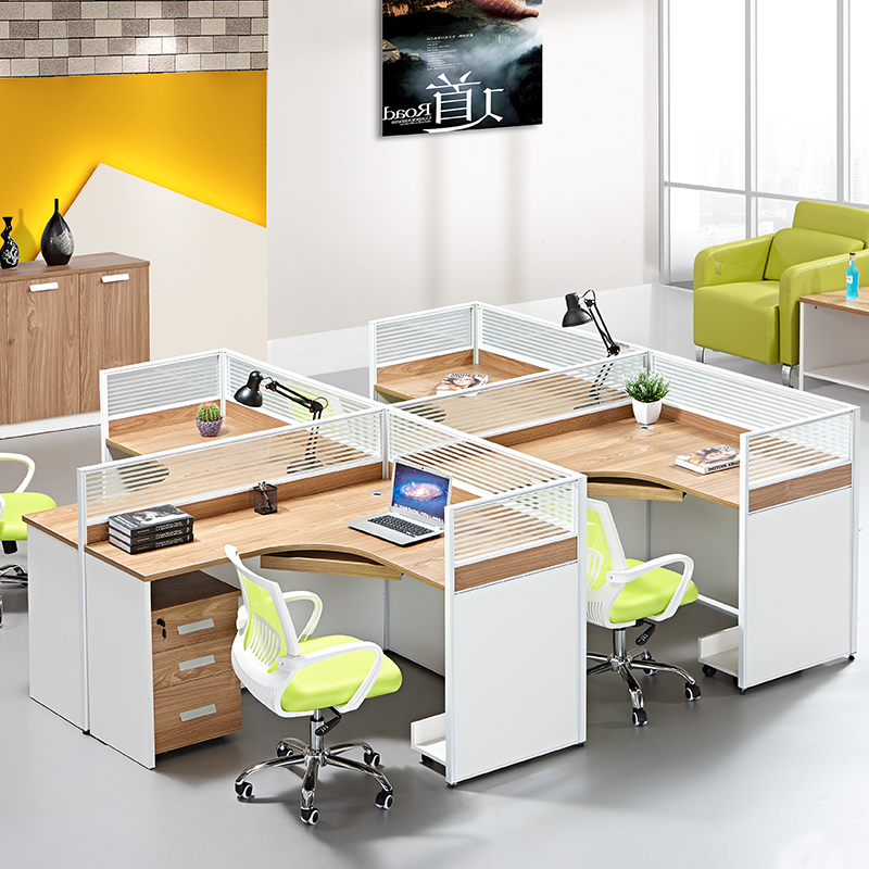 Office desk and chair combination Simple modern staff card seat 46 four-person card office desk Staff computer desk