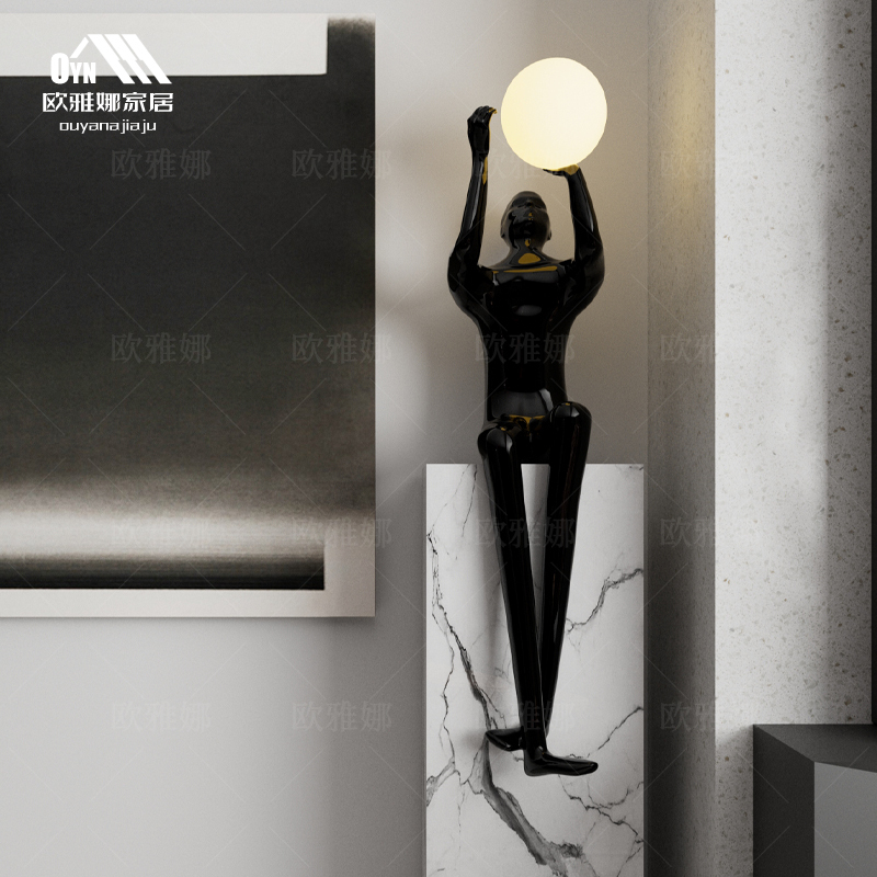 Ouyana Home Creative Abstract Art Figure Sculpture Large Living Room Decorative Floor Lamp Creative Entrance Hall Hotel