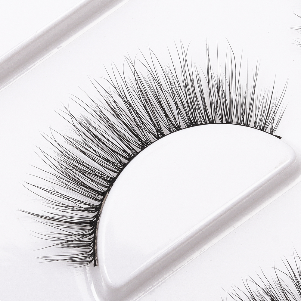 3D mới ba chiều lông mi giả nhiều lớp bông cuống lông mi ngắn tự nhiên trang điểm nude mô phỏng 3 cặp vận chuyển - Lông mi giả mi giả 5d
