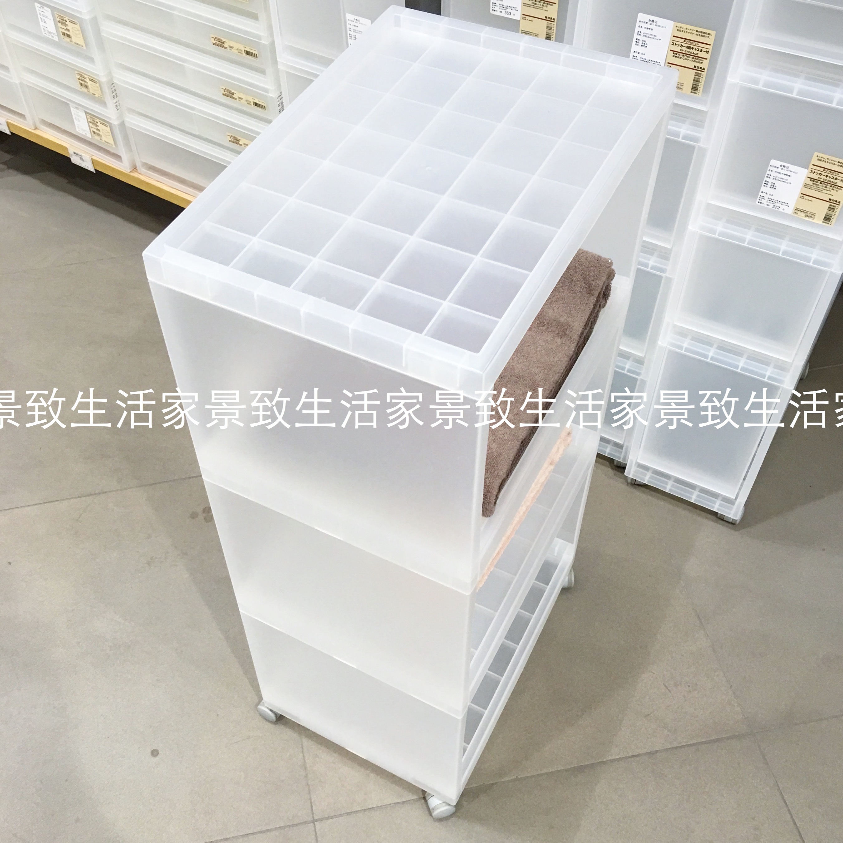 Muji Pp Assembled Storage Cart With Wheels Bathroom Shelf Domestic