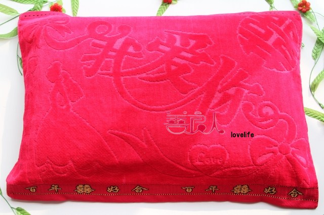 Dừa cây cưới dày terry bông gối đỏ 76 * 52 phân phối rộng khắp nhà máy tùy chọn chính hãng - Khăn gối vỏ gối đẹp