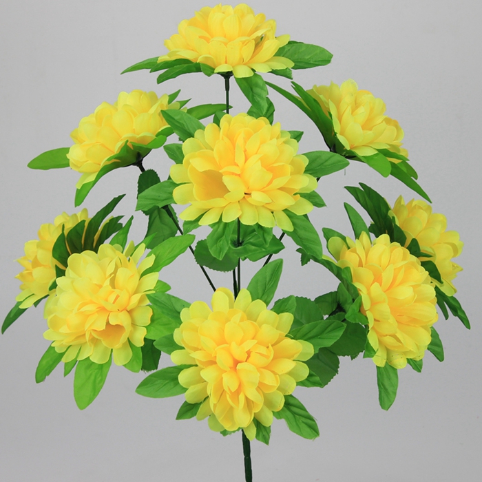 The grave green leaf yellow chrysanthemum sacrifice simulation flower on grave fake flower 9 step high silk flower full 100 limit