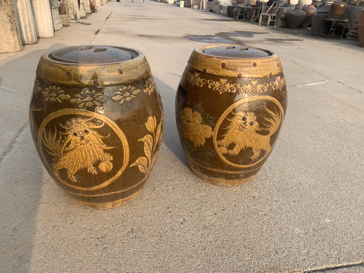 Jiangnan Old Purple Sand Dragon Phoenix Rice Jar Tea Leaf Jars With Lid Jars Handmade High Relief Lions Rolling Embroidered Ball Flowers Birds Storage Grain-Taobao