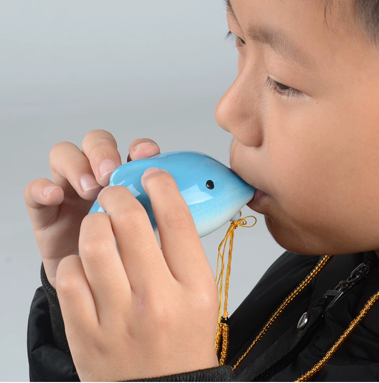 Ocarina 6 người mới bắt đầu với nhạc cụ chơi cấp độ sinh viên nhập sáu lỗ ac còi trẻ em Mặt dây chuyền gốm Ocarina - Nhạc cụ dân tộc