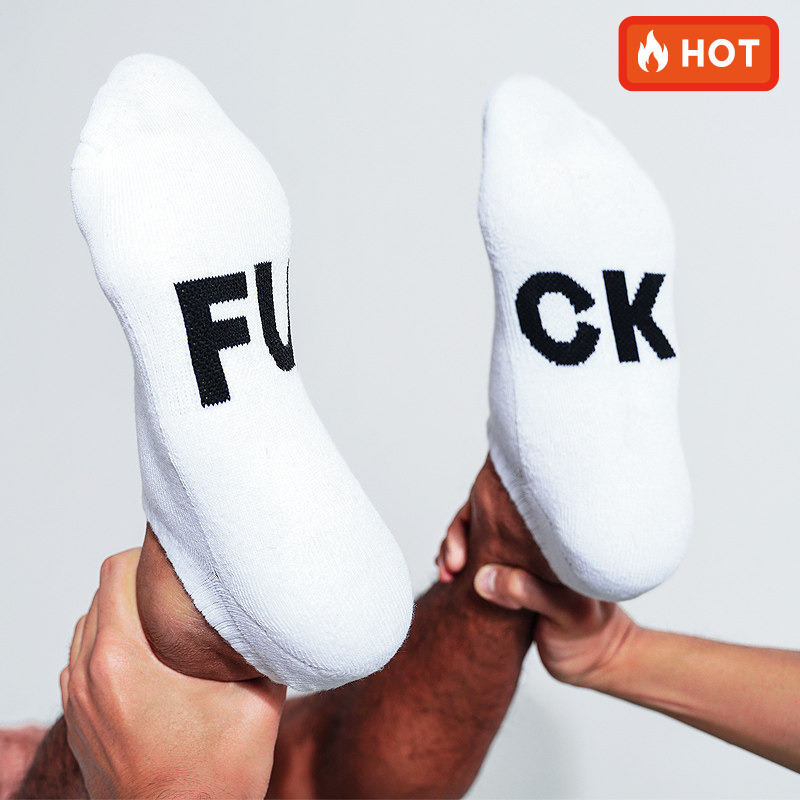 Sockkon Men's White Fu Letter Sports Boat Socks Long Tube Towel Bottom Anti-Slip Invisible Cotton Socks Sockkon Men's White Fu Letter Sports Boat Socks Long Tube Towel Bottom Anti-Slip Invisible Cotton Socks