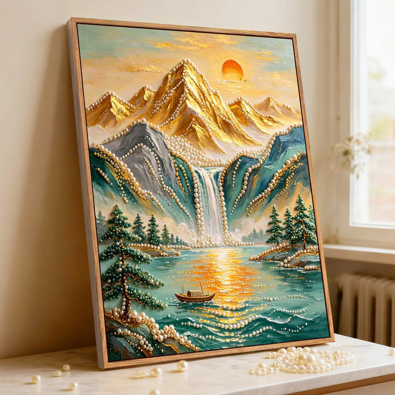Rizhao Jinshan DIY Pearl Painting Handmade Collage Diamond Painting Landscape Decorative Wall Hanging High-End Full Set Material Kit Rizhao Jinshan DIY Pearl Painting Handmade Collage Diamond Painting Landscape Decorative Wall Hanging High-End Full Set Material Kit