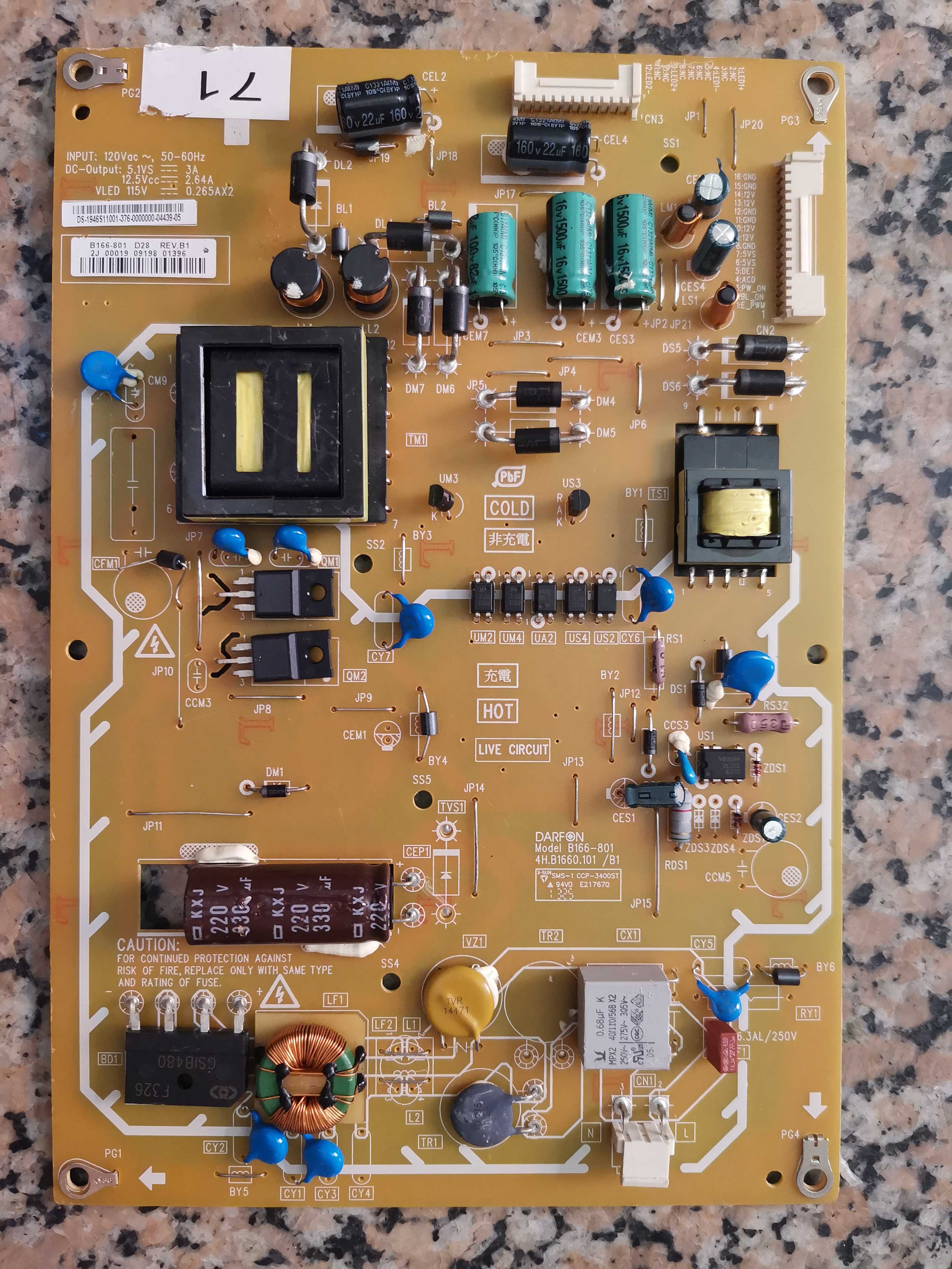 Minki BENQ46RV6500 INSIGNIA19 46S11 01 46S11 power supply B166-801 B166-801 4H B1660 