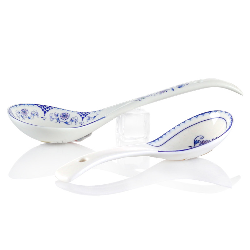 Yun Tang wish spoon glaze medium color ceramic tableware Kitchen tableware Ceramic spoon Small soup spoon Porcelain spoon