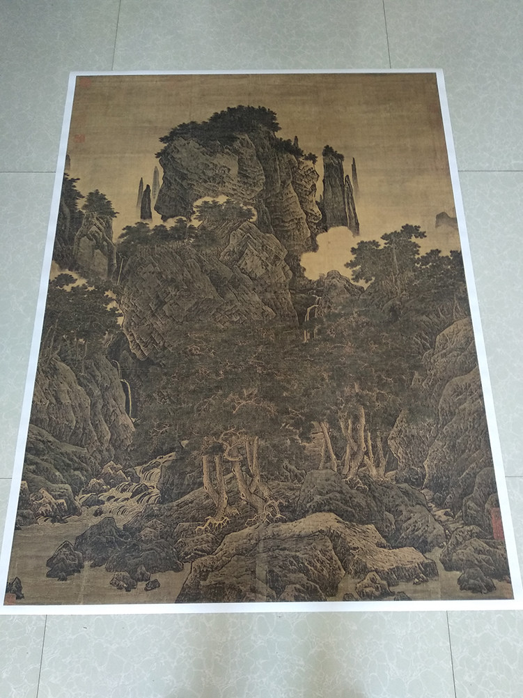 Song painting Li Tang Wan Hesong Wind Tuan State Painted Landscape Reality Replica Original Work Prints Art Micro-Spray Antique Painting