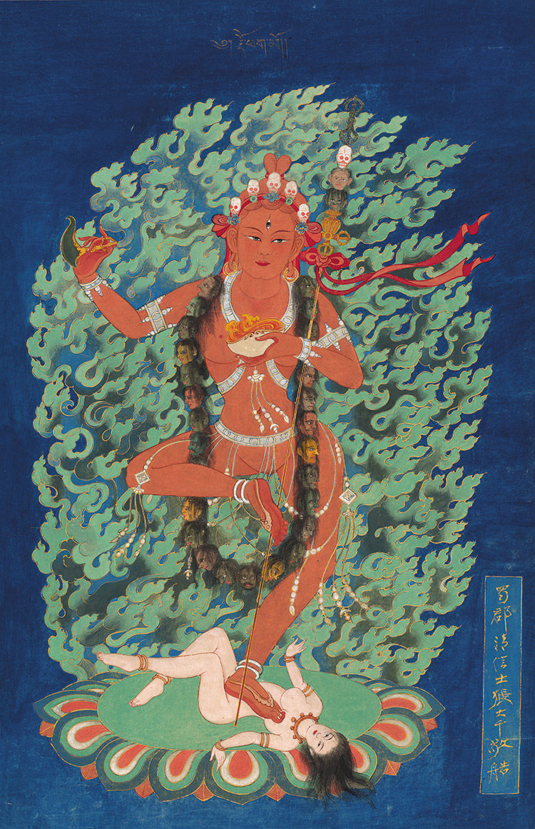 Zhang Daqian Tibet Space Line Mother figure State painting figure Buddha painting vertical version Microspray copy of painting Xuanguan Corridor Decorative Painting