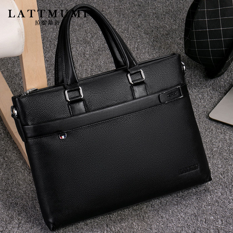 Real cowhide handbag men's casual simple men's bag messenger 2021 new shoulder bag business horizontal briefcase
