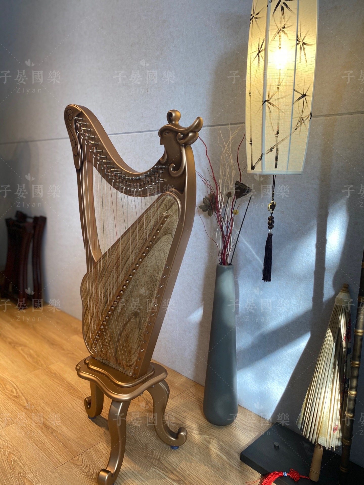 【Yisheng·Xiaofengyu】初心者向け携帯型小型ハープ（24鍵48弦）、指のトレーニングに最適な伝統楽器