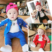 Spring and autumn cotton out of the long-sleeved mens sportswear two-piece baby autumn suit female 0 a 1-year-old baby clothes