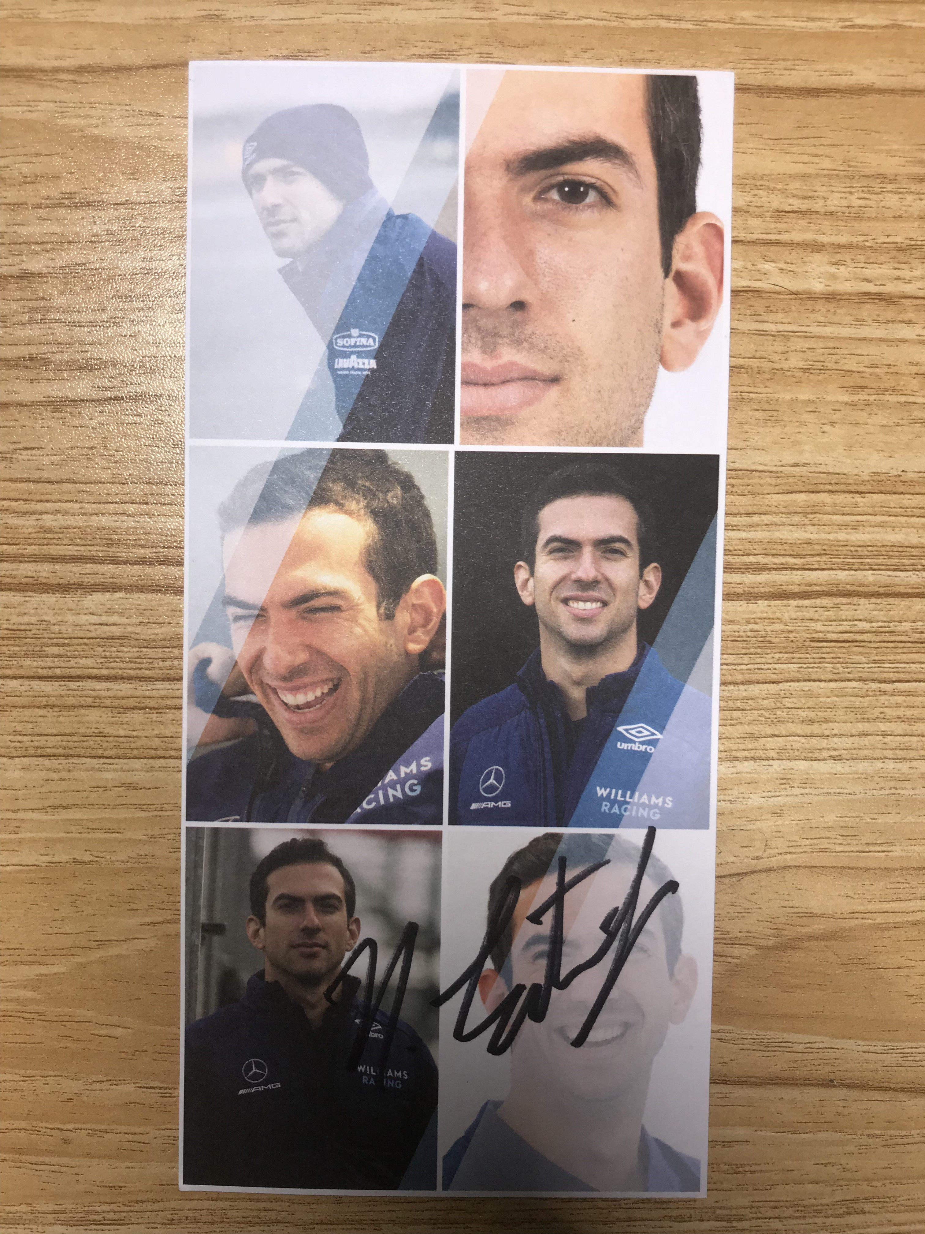 F1 Williams team Ratfie's autograph official card to be signed