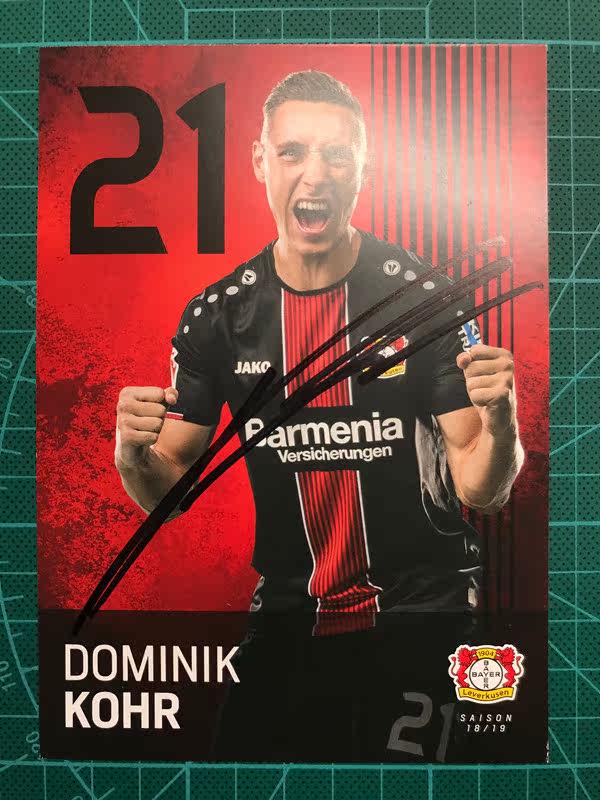 18 18-19 Leverkusen Dominic Cole signed up for the card