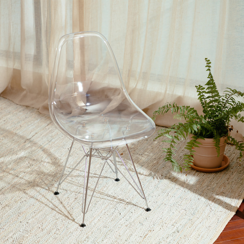 Modern Minimalist Transparent Chair with Backrest for Home Use ins Internet Celebrity Dressing Table Chair Acrylic Crystal Makeup Stool