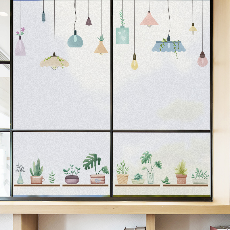 Frosted window glass stickers light opaque toilet bathroom anti-peek shading window flower paper anti-walking film