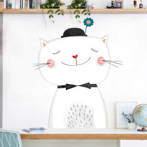 Art Kitty Wall Sticker Bedroom Sticker Self-Glued Wall Wall Deco girl Heart Room Placement Dormitory Wall Stickler