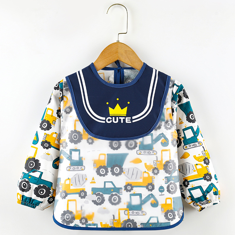 Children's Bibs Engineering Vehicle Pure Cotton Baby Car Cover Baby Kindergarten Excavator Digging Car Reverse Dressing