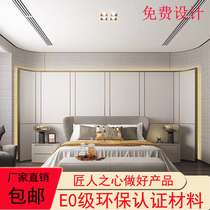 Customized metal lines bedroom living room bedside sofa audio-visual TV modern simple light luxury soft and hard package background wall
