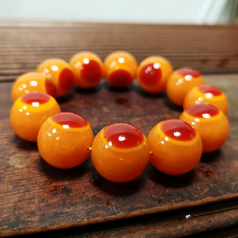 Factory Direct Sales Imitation Red Bird Head Bracelet with Original Red Round Beads Accessories DIY Good Luster with a Touch of Red Bracelet