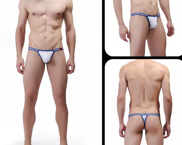 Sexy thong nam tóm tắt gợi cảm đàn hồi chặt chẽ jj set băng lụa quần lót đồng tính mượt quần hình chữ T quần lồi